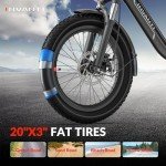 INVANTI Electric Bike, 20" Fat Tire Step-Thru Electric Bicycle, 900W Peak Motor 45 Miles 20MPH Top Speed, Dual Suspension & 7-Speed Folding Ebike for Adults with Rear Rack