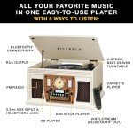 Victrola 8-in-1 Bluetooth Record Player, Multimedia Center - Oak