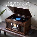 Victrola 8-in-1 Bluetooth Record Player, Multimedia Center - Oak