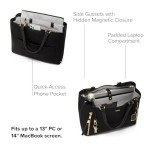 TUMI Voyageur Valetta Large Tote - Black/Gold