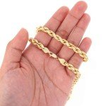 Nuragold 14k Yellow Gold 7mm Rope Bracelet