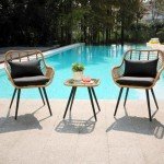Verano Garden 3 Piece Bistro Set, Outdoor Wicker