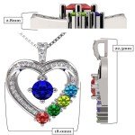 Mother & Child Birthstone Heart Necklace 14K Gold