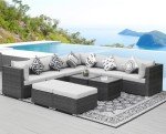 NICESOUL® 11 Piece Large Size Rattan Patio Set