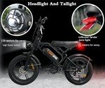 Tamobyke V20 4.0 Electric Bike,1500W Max Motor/48V 15ah Removable Battery E-Bike, 20'' Fat Tire Electric Bike, 28-30mph Max Speed, Color Display, Throttle & Pedal Assist. UL Certified.