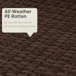 LHBcraft 7-Piece Outdoor Sectional Sofa Set with Beige Cushions