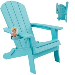 YEFU Oversized Folding Adirondack Chair with Cup Holder