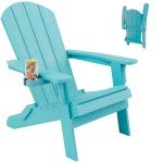 YEFU Oversized Folding Adirondack Chair with Cup Holder