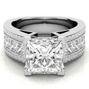 Princess Cut Moissanite Diamond Engagement Ring (10k Rose Gold)