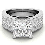 Princess Cut Moissanite Diamond Engagement Ring (10k Rose Gold)