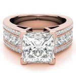 Princess Cut Moissanite Diamond Engagement Ring (10k Rose Gold)