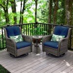 VIP Swivel Rocker Wicker Chair Set - Mixed Colors