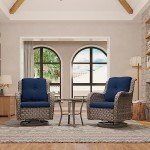 VIP Swivel Rocker Wicker Chair Set - Mixed Colors