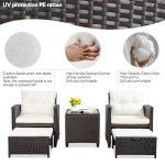 Vongrasig 5 Piece Wicker Patio Set, All-Weather rattan