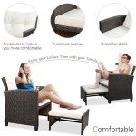 Vongrasig 5 Piece Wicker Patio Set, All-Weather rattan