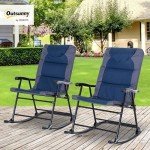 Outsunny 2 Piece Patio Furniture Set: Folding Rocking Chairs