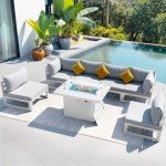 Modern Luxury 7 Piece Aluminum Patio Furniture Set