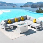 Modern Luxury 7 Piece Aluminum Patio Furniture Set