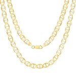 Nuragold 10k Yellow Gold Anchor Mariner Link Chain