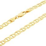 Nuragold 10k Yellow Gold Anchor Mariner Link Chain