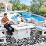 Modern Luxury 7 Piece Aluminum Patio Furniture Set