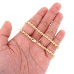 Nuragold 14k Yellow Gold 3mm Rope Chain Necklace