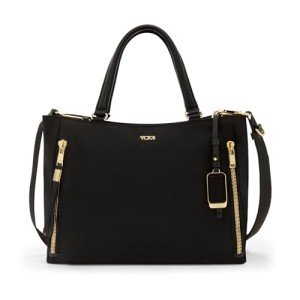 TUMI Voyageur Valetta Medium Tote - Black/Gold
