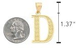 10K Gold Diamond Cut Initial Charm Pendant (Large)