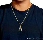 10K Gold Diamond Cut Initial Charm Pendant (Large)