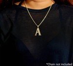 10K Gold Diamond Cut Initial Charm Pendant (Large)