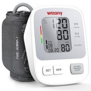 Blood Pressure Machine Upper Arm Large Cuff, Automatic Blood Pressure Monitors & Pulse Rate Monitor Meter with LCD Display 198 Sets Memory Adjustable BP Cuff 8.7-16.5in, USB or Battery Power by weony