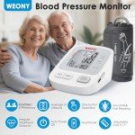 Blood Pressure Machine Upper Arm Large Cuff, Automatic Blood Pressure Monitors & Pulse Rate Monitor Meter with LCD Display 198 Sets Memory Adjustable BP Cuff 8.7-16.5in, USB or Battery Power by weony