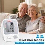 Blood Pressure Machine Upper Arm Large Cuff, Automatic Blood Pressure Monitors & Pulse Rate Monitor Meter with LCD Display 198 Sets Memory Adjustable BP Cuff 8.7-16.5in, USB or Battery Power by weony