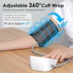 Blood Pressure Machine Upper Arm Large Cuff, Automatic Blood Pressure Monitors & Pulse Rate Monitor Meter with LCD Display 198 Sets Memory Adjustable BP Cuff 8.7-16.5in, USB or Battery Power by weony