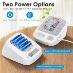 Blood Pressure Machine Upper Arm Large Cuff, Automatic Blood Pressure Monitors & Pulse Rate Monitor Meter with LCD Display 198 Sets Memory Adjustable BP Cuff 8.7-16.5in, USB or Battery Power by weony