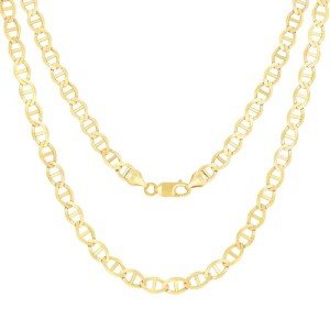 Nuragold 10k Yellow Gold Anchor Mariner Chain Necklace