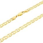 Nuragold 10k Yellow Gold Anchor Mariner Chain Necklace