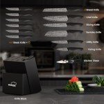 15-Piece Kitchen Knife Set with Built-in Sharpener Block