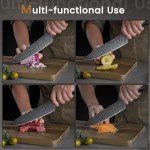 15-Piece Kitchen Knife Set with Built-in Sharpener Block