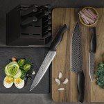 15-Piece Kitchen Knife Set with Built-in Sharpener Block
