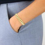 Nuragold 10k Yellow Gold Mens Cuban Link Bracelet