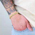 Nuragold 10k Yellow Gold Mens Cuban Link Bracelet