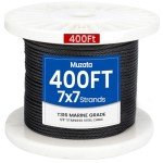 400ft 1/8" Black Stainless Steel Cable Rope for DIY Balustrade