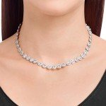 Angelic Swarovski Necklace: Clear Crystals, Rhodium Setting