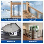 Muzata Black Aluminum Deck Balusters 50-Pack, 32