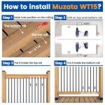 Muzata Black Aluminum Deck Balusters 50-Pack, 32