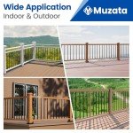 Muzata Black Aluminum Deck Balusters 50-Pack, 32