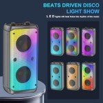 TAMPROAD Bluetooth Speaker with Subwoofer and LED Lights