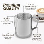 12oz Stainless Steel Milk Frothing Pitcher - Espresso Accessories