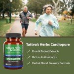 Tattva's Herbs Cardiopure Blood Pressure Support -120 Ct. 500 mg, Rauwolfia & Arjuna Full Spectrum Co2 Extracts, Veggie Capsules from